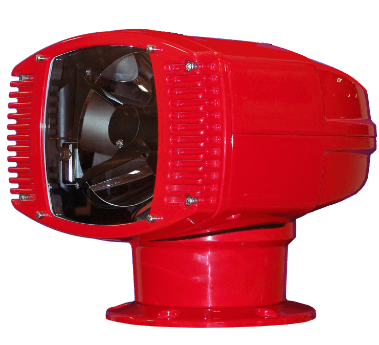 cut out image of Carlisle and Finch's 200 Watt Xenon Searchlight in red